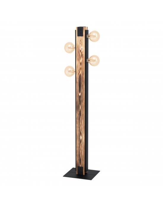 LAYHAM	PODNA LAMPA 4xE27, DRVO/CRNA