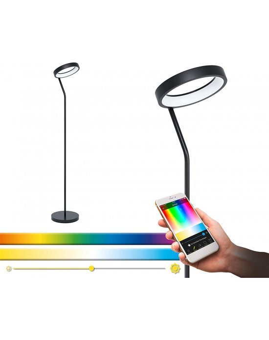 LED SMART PODNA SVJETILJKA 16W, 1800 LM, RGB-BIJELA, CRNO/BIJELA "MARGHERA-Z"