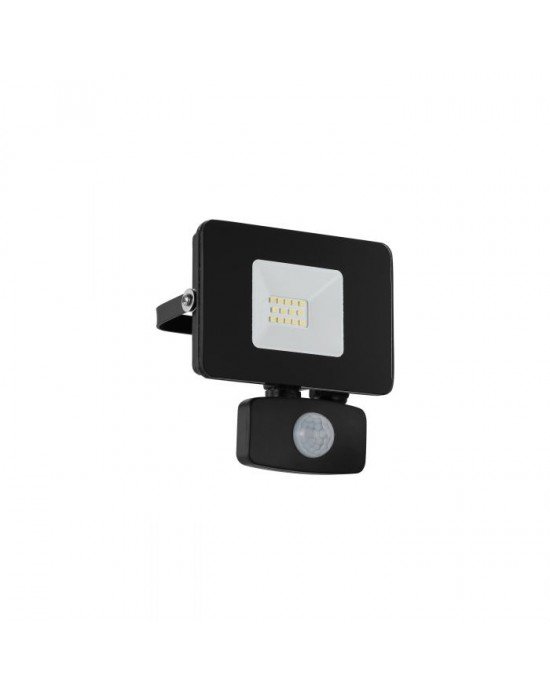 VANJSKA ZDNA RASVJETA, LED, 10W, 1000lm, 5000K, IP44, REFLEKTOR, SA SENZOROM, CRNA, "FAEDO 3"