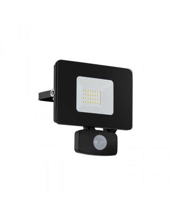VANJSKA ZDNA RASVJETA, LED, 21W, 2300lm, 5000K, IP44, REFLEKTOR, SA SENZOROM, CRNA, "FAEDO 3"