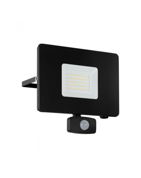 VANJSKA ZDNA RASVJETA, LED, 53W, 5800lm, 5000K, IP44, REFLEKTOR, SA SENZOROM, CRNA, "FAEDO 3"
