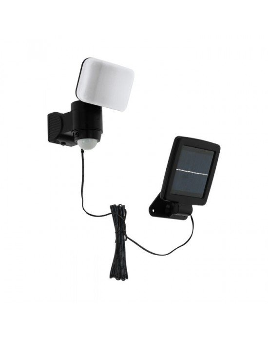 VANJSKA ZIDNA RASVJETA, LED, 5W, 470lm, 6500K, IP44, SA SENZOROM, SOLARNA, CRNA, "CASABAS"