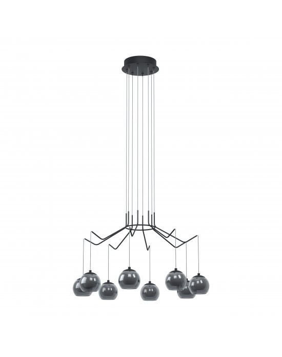 ROVIGANA LED VISILICA, 8X3,3W, 2720LM, DIMABILNA, PROM 670, CRNA/STAKLO OPAL