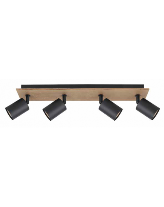 REFLEKTOR OKRUGLI SL WOOD/ROTO 4, 4xGU10, DRVO/CRNA