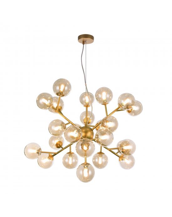 Moderna visilica MAYTONI Dallas, 24XG9, prom. 650 mm, BOJA ZLATA, STAKLO