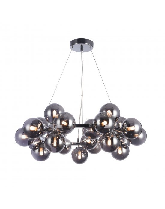Moderna visilica MAYTONI Dallas, 25XG9, prom. 690 mm, KROM, STAKLO