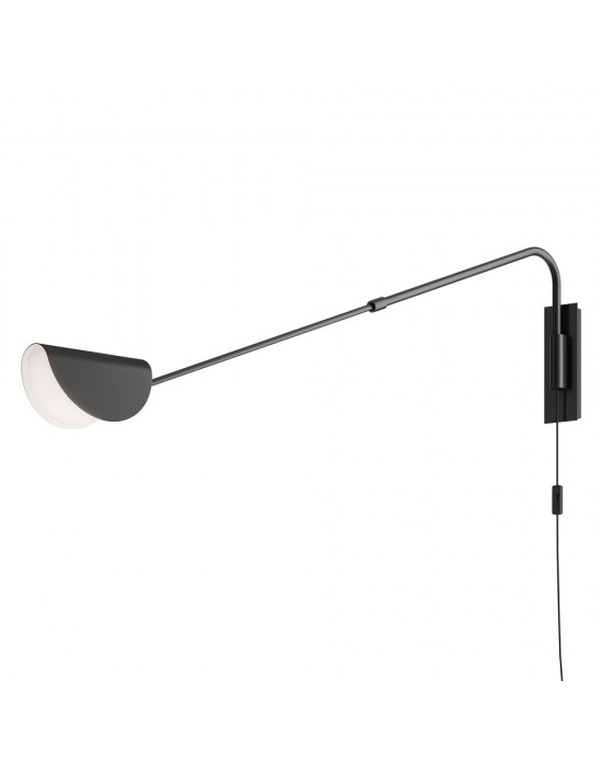 Moderna zidna svjetiljka MAYTONI Mollis, 720-1050mm, 1XG9, CRNA